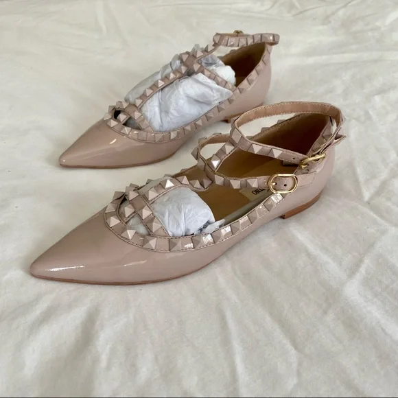 SOLD - Valentino Nude Patent Leather Rockstud Caged Ballet Flat - Picture 7 of 15
